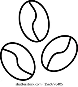 Coffee beans black line icon