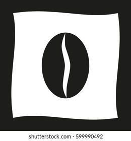 coffee beans  - black vector icon