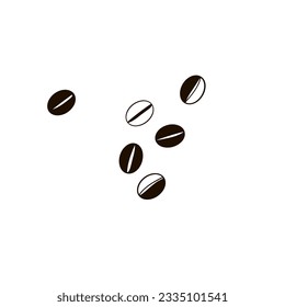 coffee beans black and white linear vector illustration