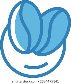 Coffee Beans Blue Icon - Single Icon, Vector