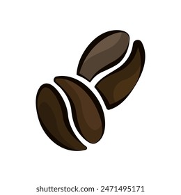 Icono café granos marrón. Ilustración vectorial de café tostado aislada. Espresso marrón aquarelle art. Símbolo de aroma de color.