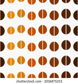 Coffee beans brown roast level seamless pattern. Vector illustration.