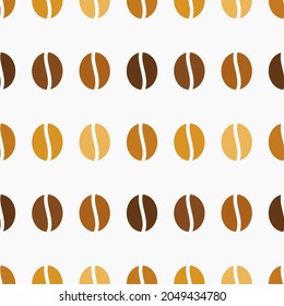Coffee beans brown seamless pattern. Vector illustration.