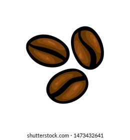 coffee beans. Cartoon style. Isolated vector illustration