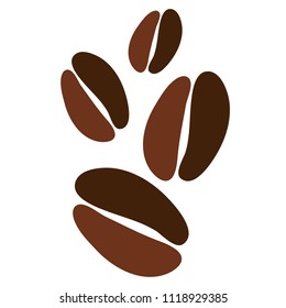 Coffee Beans cartoon style Vector illustration isolated on background.