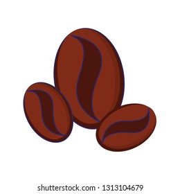 Coffee beans cartoons isolated