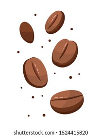Coffee beans collection set isolated on white background vector illustration.