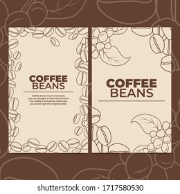 Coffee Beans Collections Cards. This is a Coffee Beans Vector. all of this object or assets is separated and ready to editable.