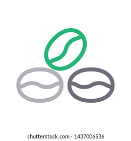 coffee beans color line vector icon