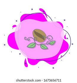 Coffee beans colored liquid bacdge icon. Simple color vector of coffee icons for ui and ux, website or mobile application