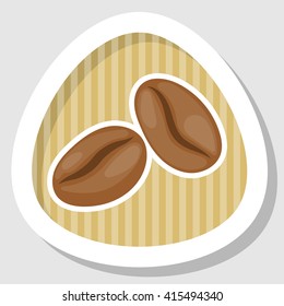 Coffee beans colorful icon