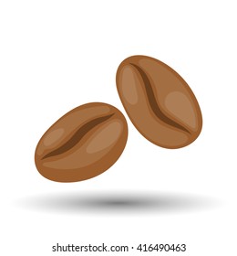 Coffee beans colorful icon
