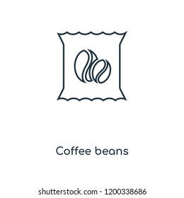 Coffee beans concept line icon. Linear Coffee beans concept outline symbol design. This simple element illustration can be used for web and mobile UI/UX.
