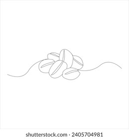 Coffee beans Continuous line art vector illustration. Roasted coffee beans
