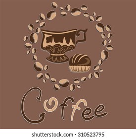 Coffee beans cup dessert