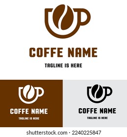 
Coffee beans cup illustration logo
