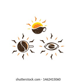 coffee beans cup logo icon vector