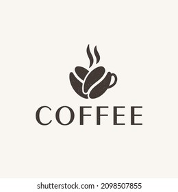 Coffee Beans Cup Logo Vector Design Stock Vector (Royalty Free ...