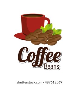coffee beans cup red graphic