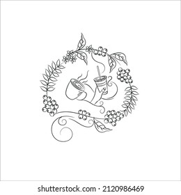 diseño de granos de café ilustración de estilo gráfico.