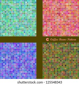 coffee beans and donuts pattern