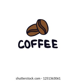 coffee beans doodle icon