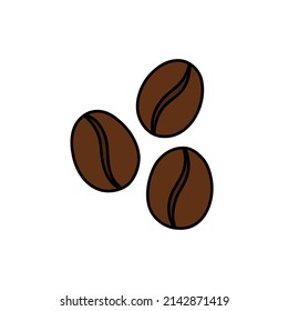 icono del doodle de granos de café, ilustración del vector