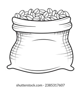 coffee beans draw sack illustration
