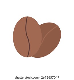 Coffee Beans Drink Ingredient Flat Color Icon: Coffee and Beverage