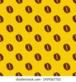 Coffee beans flat design seamless pattern. Vector illustration.