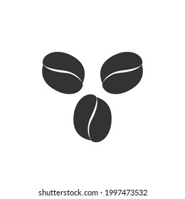 Coffee beans flat style icon. Vector illustration 
