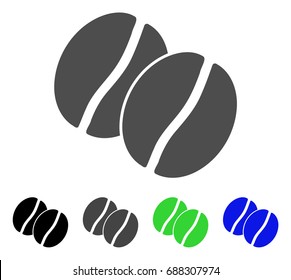Coffee Beans flat vector pictogram. Colored coffee beans, gray, black, blue, green pictogram versions. Flat icon style for application design.