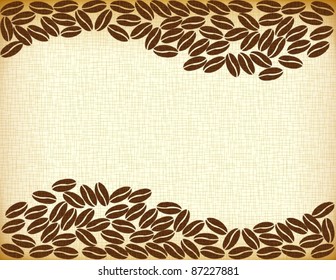 Coffee beans frame on grunge background