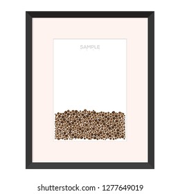 Coffee beans frame on white background vector - Vector