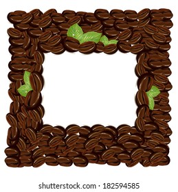 coffee beans frame vector illustration