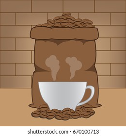 Coffee beans fresh in bag