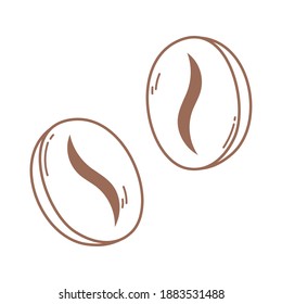 icono de frescura de granos de café en la ilustración de vector de línea marrón