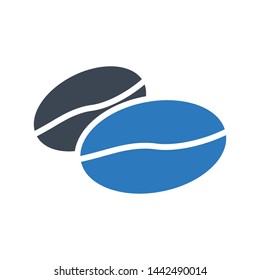 coffee beans glyph color vector icon