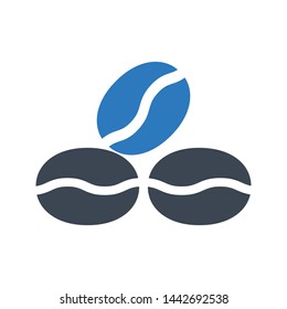 coffee beans glyph color vector icon