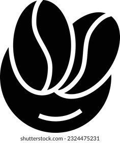 Coffee Beans Glyph Icon - Single Icon, Vector