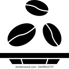 Coffee Beans Glyph Vector Icon Design