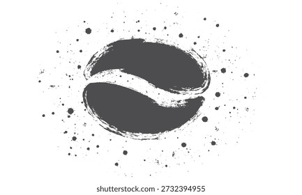 Coffee beans grunge style. Coffee brush strokes.