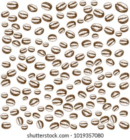 Coffee beans hand drawn