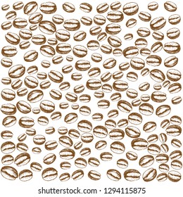 Coffee beans hand drawn