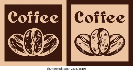 Coffee beans hand drawn illustration 