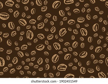 Coffee beans hand drawn style. Vector illustration.