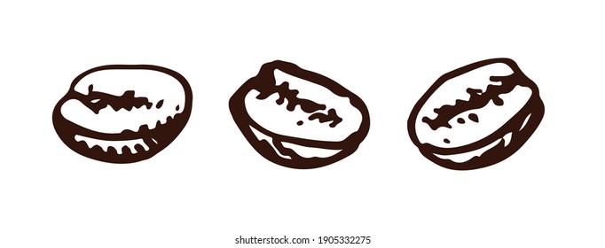 El café es de estilo dibujado a mano. Ilustración vectorial.	

