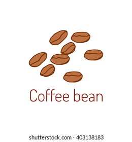 Coffee beans. Hand drawn vector illustration.