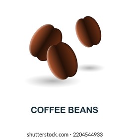 Icono de las judías de café. 3d ilustración de la colección de café. Icono 3d de Creative Coffee Beans para diseño web, plantillas, infografías y más