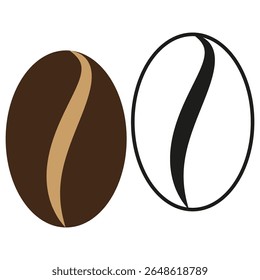 Ícone de grãos de café. Símbolo de semente de aroma. Ilustração de café torrado. Elemento de produto natural.
